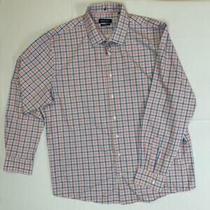 Nautica Slim Fit Red, Blue & White Plaid Button-Down Shirt – Size XL